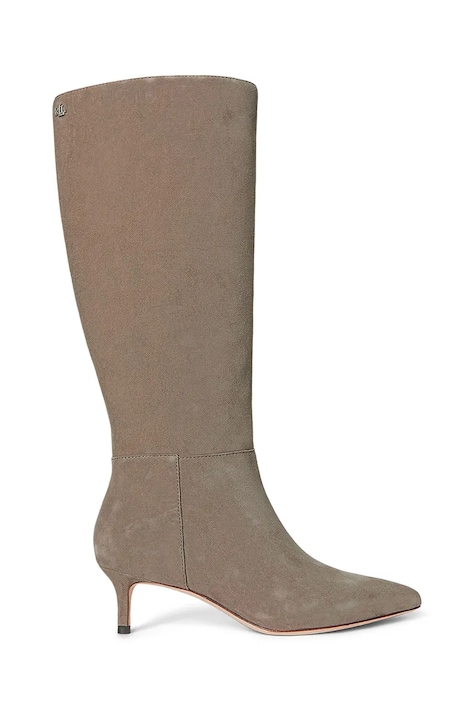 Lauren Ralph Lauren stivali in pelle scamosciata Mckay Tl Hl donna colore beige 802967811006