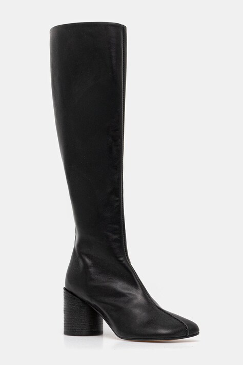 MM6 Maison Margiela kozaki skórzane damskie kolor czarny na słupku S59WW0110.P5000.T8013