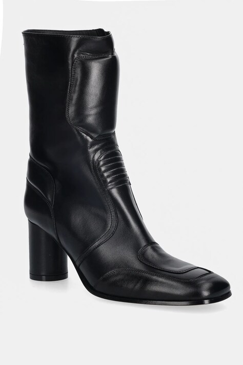 MM6 Maison Margiela botki skórzane damskie kolor czarny na słupku S66WU0136.P3350.T8013