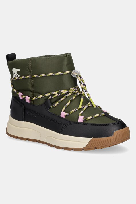 Sorel śniegowce WHITNEY III SLIP-ON WP kolor zielony 2138501355