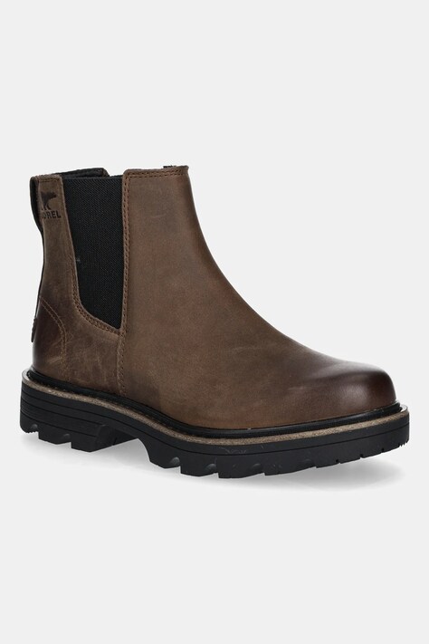 Sorel sztyblety REVEL RD CHELSEA WP damskie kolor brązowy na płaskim obcasie 2144881256