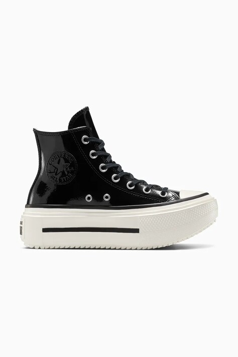 Πάνινα παπούτσια Converse Chuck Taylor All Star Lift Double Stack χρώμα: μαύρο, A12977C