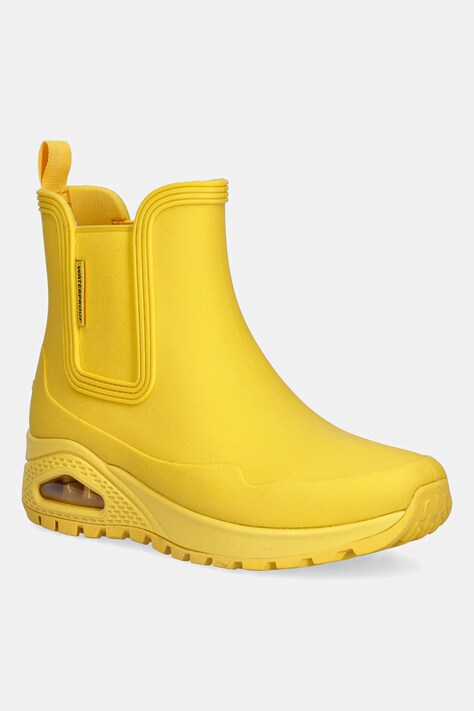 Skechers sztyblety UNO RUGGED-DANCING N THE RAIN damskie kolor żółty na płaskim obcasie 177183