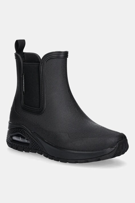 Skechers sztyblety UNO RUGGED-DANCING N THE RAIN damskie kolor czarny na płaskim obcasie 177183