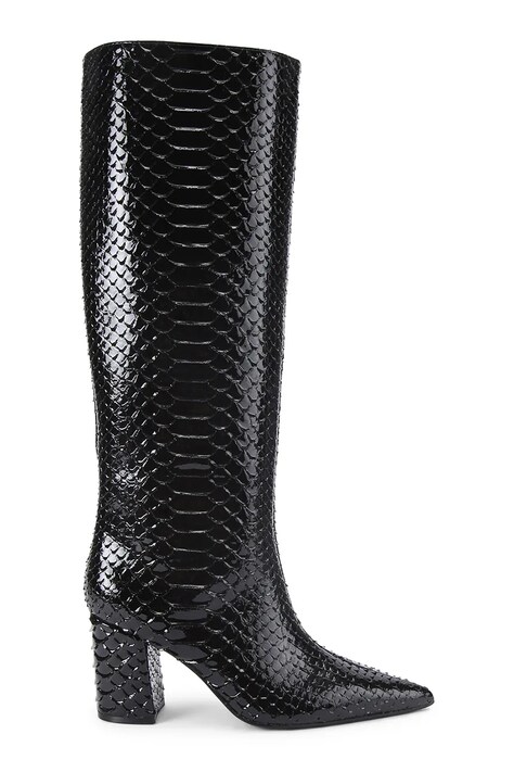 Kurt Geiger London kozaki skórzane Regent Point Knee Boot damskie kolor czarny na słupku 5026500719