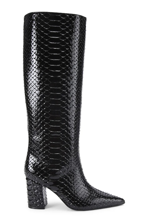Кожаные сапоги Kurt Geiger London Regent Point Knee Boot цвет чёрный каблук кирпичик 5026500719