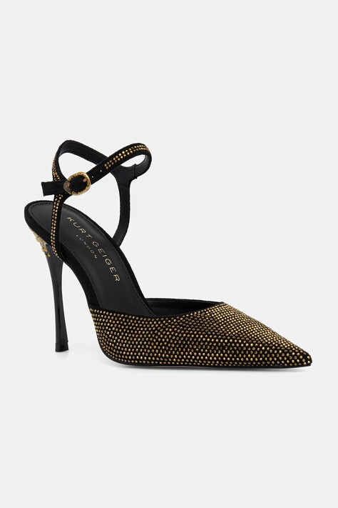 Обувки с тънък ток Kurt Geiger London Mayfair Point Ankle Strap в черно 4989405609