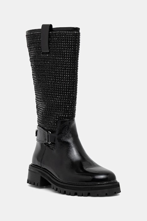 Kurt Geiger London botine Kurt Mid Calf Boot culoarea negru, cu toc plat, 4992800039