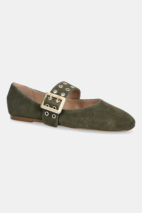 Semišové baleríny Steve Madden Atlantica zelená barva, 11004770