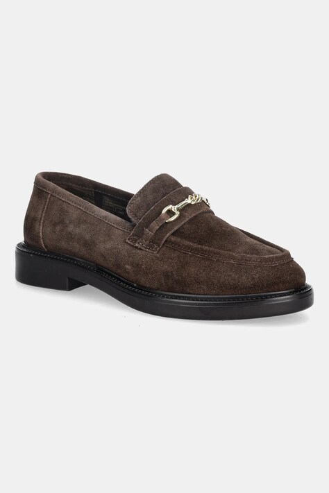 Steve Madden mokasyny zamszowe Huddles damskie kolor brązowy na płaskim obcasie 11002911
