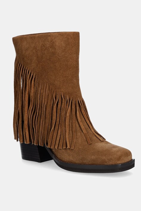 Steve Madden botki zamszowe Pia-F damskie kolor brązowy na słupku 11004805