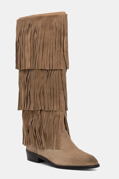 Steve Madden cizme Spur culoarea bej, cu toc plat, 11003916