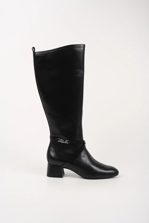 Karl Lagerfeld kozaki BONNIE damskie kolor czarny na słupku KL30375