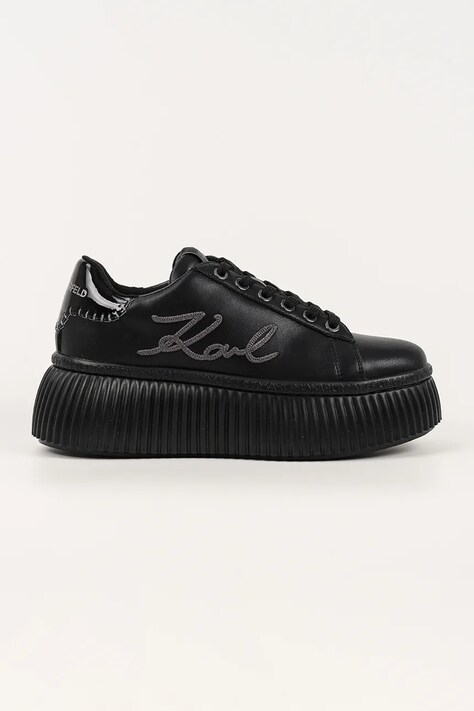 Karl Lagerfeld sneakersy skórzane KREEPER LO damskie kolor czarny KL42372C