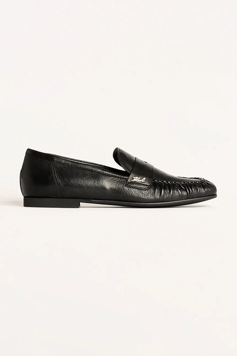 Karl Lagerfeld mokasyny zamszowe ELEIA Loafer damskie kolor czarny na płaskim obcasie KL41121