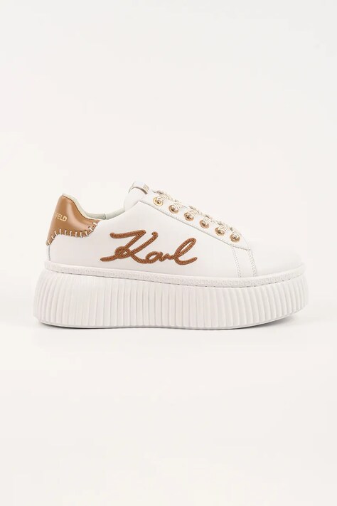 Karl Lagerfeld sneakersy skórzane KREEPER LO damskie kolor biały KL42372C