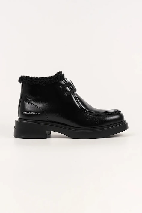 Karl Lagerfeld cizme de piele MACIE culoarea negru, cu toc plat, izolare ușoară, KL41235