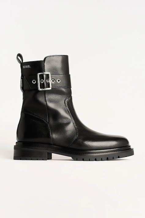 Karl Lagerfeld cizme de piele BINKY culoarea negru, cu toc plat, KL47575