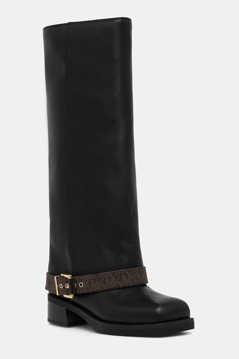 MICHAEL Michael Kors kozaki skórzane Colby damskie kolor czarny na płaskim obcasie 40F5COFB6L.292