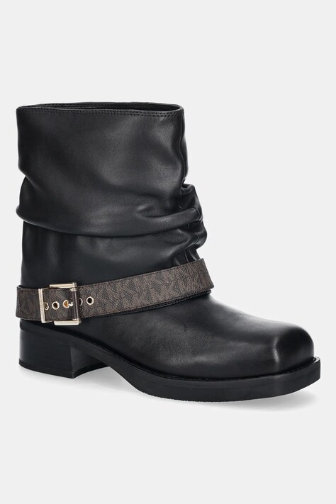 MICHAEL Michael Kors botki skórzane Colby kolor czarny na płaskim obcasie 40F5COFE6L.292