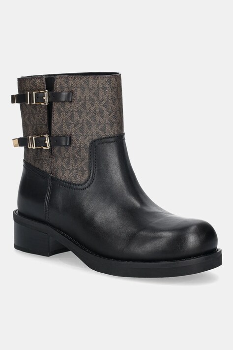 Кожаные полусапожки MICHAEL Michael Kors Darrington цвет чёрный на плоском ходу 40F5DTFE7L.292