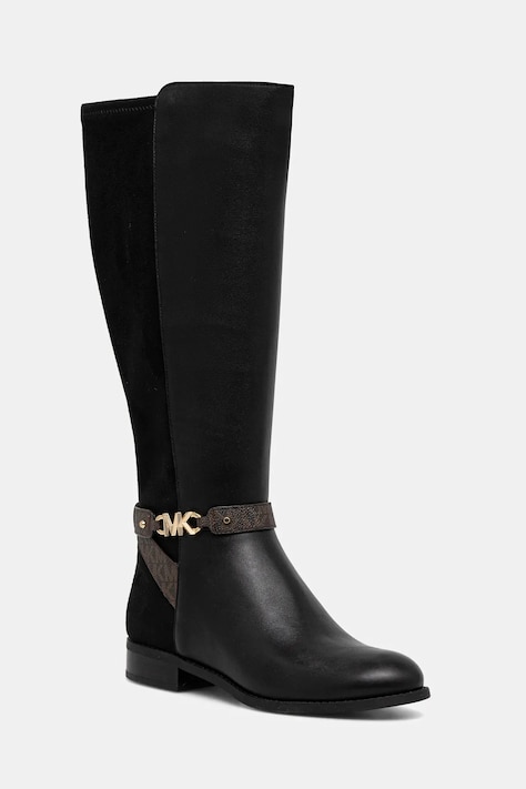 Кожаные сапоги MICHAEL Michael Kors Farrah цвет чёрный на плоском каблуке 40F1FHFB7L.007