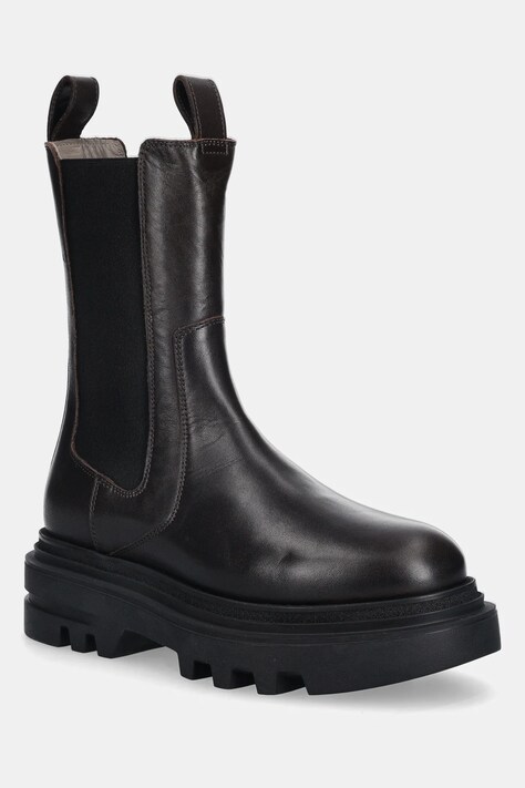 AllSaints sztyblety skórzane ALEX BOOT damskie kolor brązowy na platformie W062FB