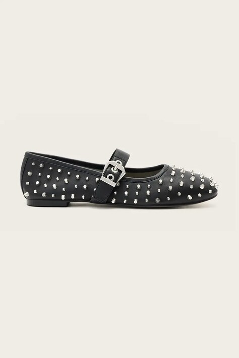 AllSaints baleriny skórzane HOLLY STUD SHOE kolor czarny W040FD