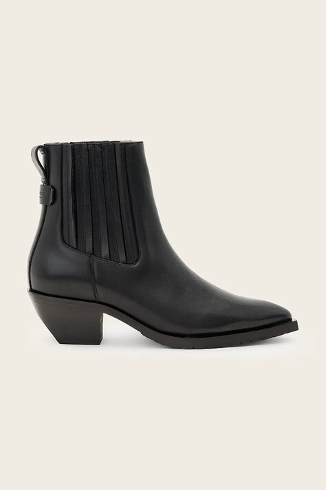 AllSaints sztyblety skórzane MARCIE CHELSEA damskie kolor czarny na słupku W017FD