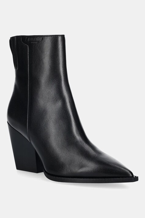 AllSaints botki skórzane Rizzo Boot damskie kolor czarny na słupku W025FD