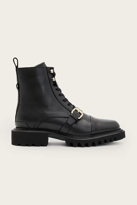 AllSaints workery skórzane TORI BOOT damskie kolor czarny na płaskim obcasie W119FB