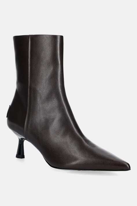 AllSaints botki skórzane VIVIAN BOOT damskie kolor brązowy na szpilce W008FD