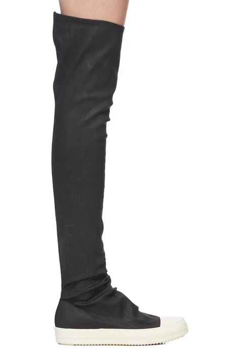 Rick Owens DRKSHDW kozaki High Sock Sneaks damskie kolor czarny na płaskim obcasie DS02E7812.SBW