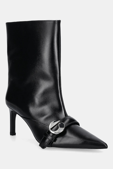 Шкіряні черевики Coperni Ankle Heeled Belt Boots колір чорний на шпильці COPSH87F6058