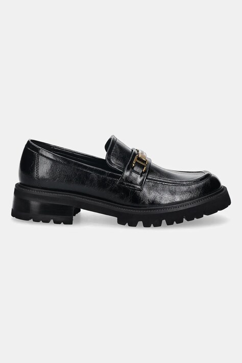 Twinset mokasyny damskie kolor czarny na platformie 252TGT080