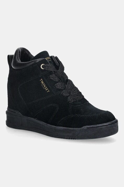 Twinset sneakersy zamszowe damskie kolor czarny 252TGT016