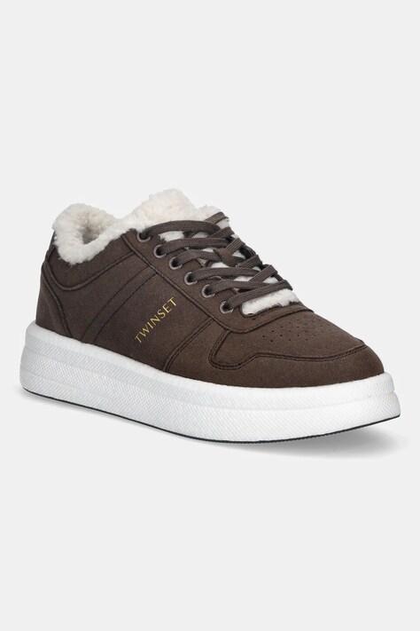 Twinset sneakersy damskie kolor brązowy 252TGT01G