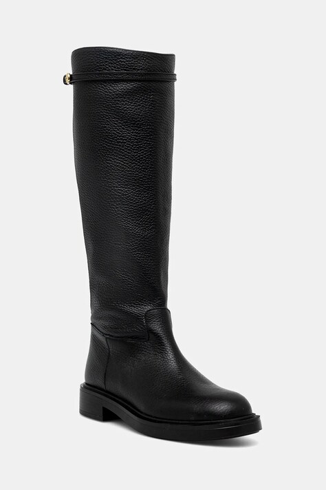 Pollini ghete de piele culoarea negru, cu toc plat, SA26083G0NTD0000