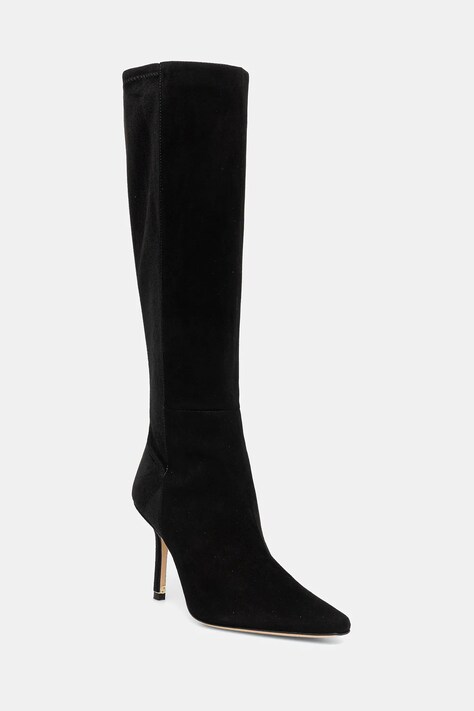 BOSS cizme din piele întoarsă 50553013 culoarea negru, cu toc cui, Charlize