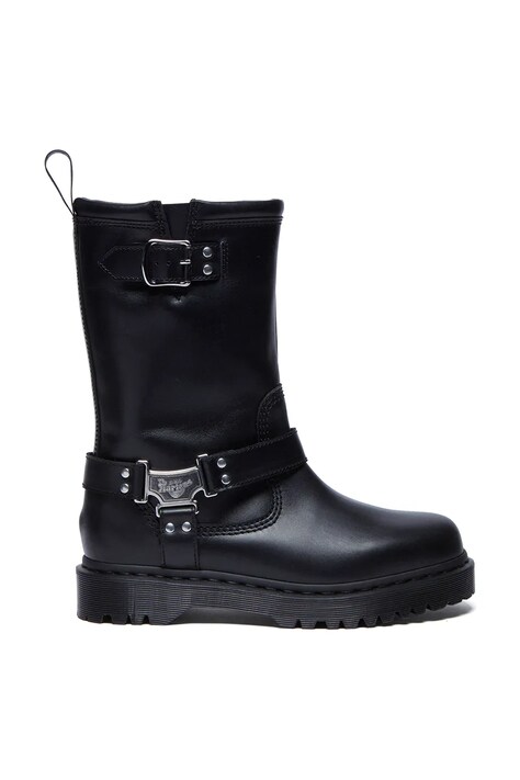 Dr. Martens botki skórzane Anistone Hi damskie kolor czarny na platformie DM32199001