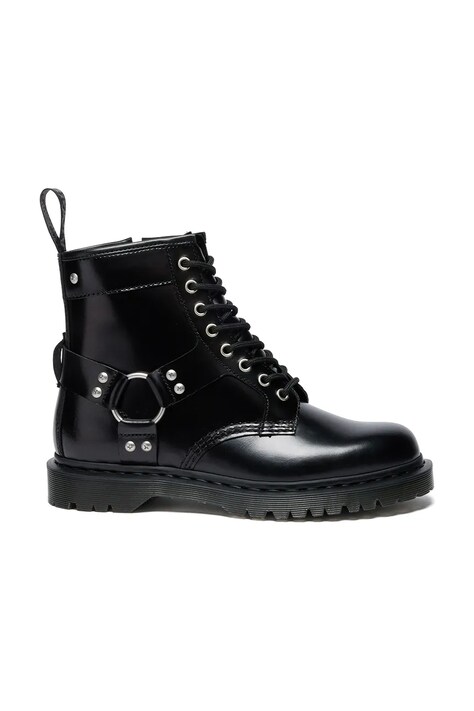 Кожаные полусапоги Dr. Martens 1460 Harness цвет чёрный на платформе DM41388001