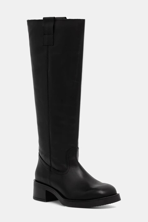 Steve Madden kozaki skórzane Banner damskie kolor czarny na słupku 11003092