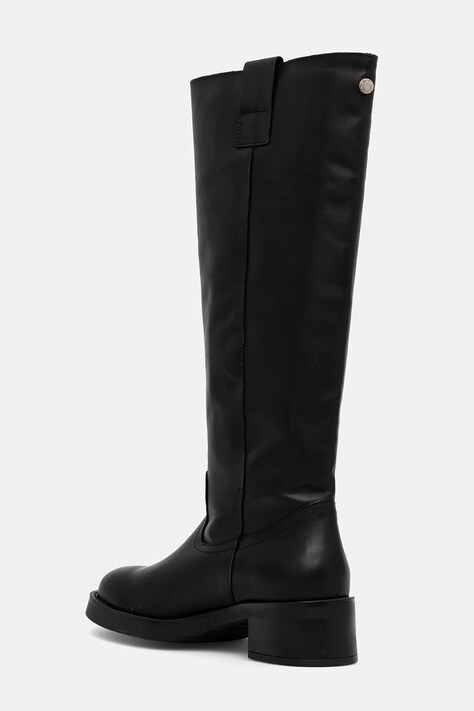 Steve Madden kozaki skórzane Banner damskie kolor czarny na słupku 11003092