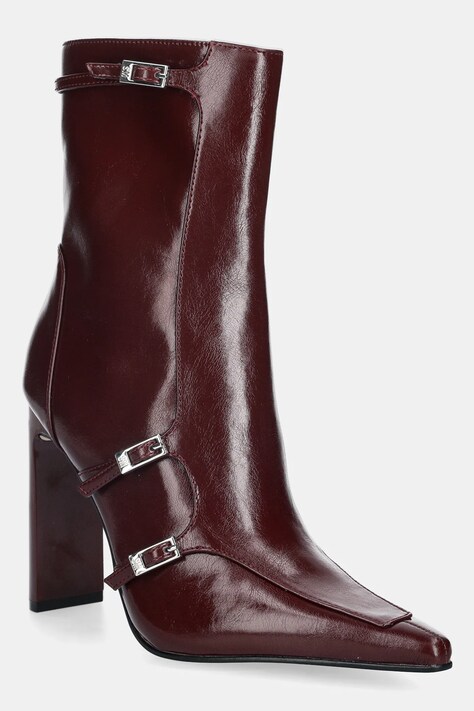 Steve Madden botki Fastened damskie kolor bordowy na słupku 11004818