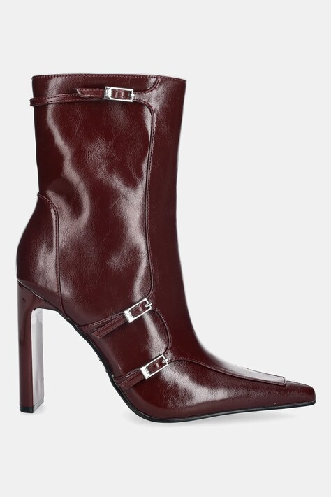 Steve Madden botki Fastened damskie kolor bordowy na słupku 11004818