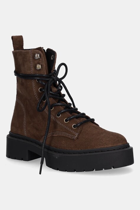 Steve Madden workery zamszowe Gusto damskie kolor brązowy na platformie 11003330