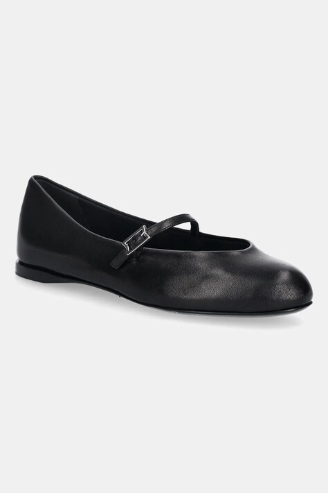Max Mara baleriny skórzane MMBALLET kolor czarny 2524526311600