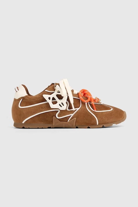 Naked Wolfe Adored sneakers pentru femei, din piele întoarsă maro Adored Tan/White Suede
