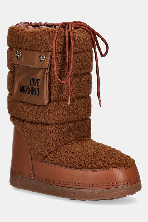 Μπότες χιονιού Love Moschino χρώμα: καφέ, JA24452G0NISM21A