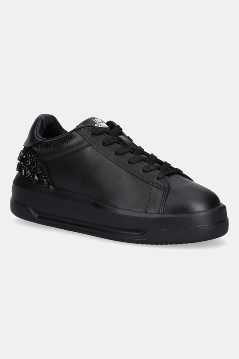 Love Moschino sneakersy skórzane damskie kolor czarny JA15305G0NIAL00A